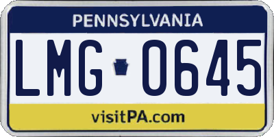 PA license plate LMG0645
