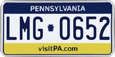PA license plate LMG0652