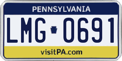 PA license plate LMG0691