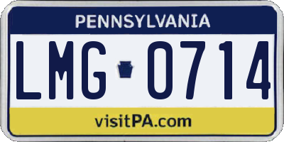 PA license plate LMG0714