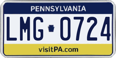 PA license plate LMG0724