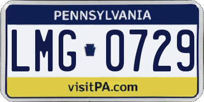 PA license plate LMG0729