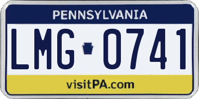 PA license plate LMG0741