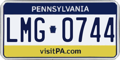 PA license plate LMG0744
