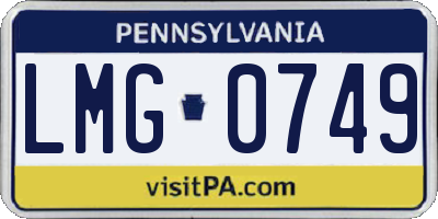 PA license plate LMG0749