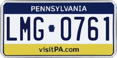 PA license plate LMG0761