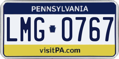 PA license plate LMG0767