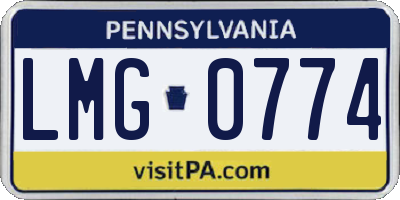 PA license plate LMG0774