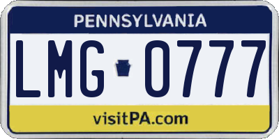 PA license plate LMG0777