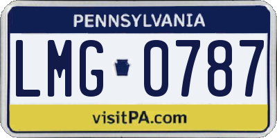 PA license plate LMG0787