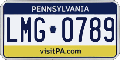 PA license plate LMG0789