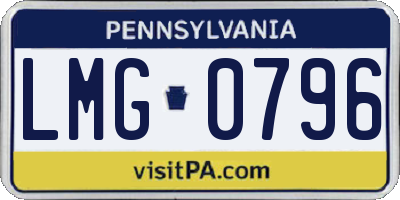 PA license plate LMG0796
