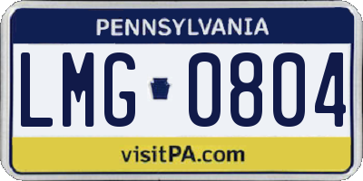 PA license plate LMG0804