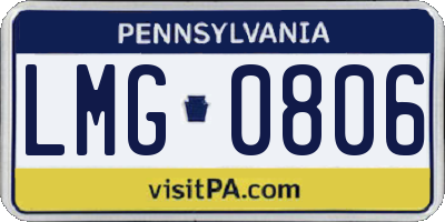 PA license plate LMG0806