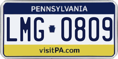 PA license plate LMG0809