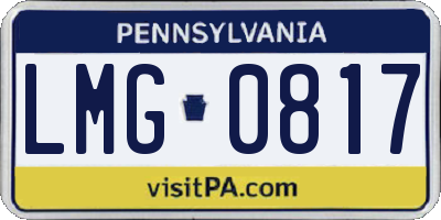 PA license plate LMG0817