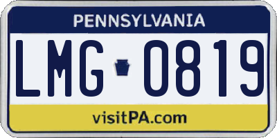 PA license plate LMG0819