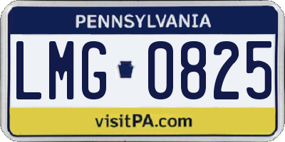 PA license plate LMG0825