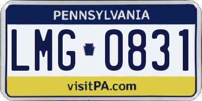 PA license plate LMG0831