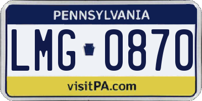 PA license plate LMG0870