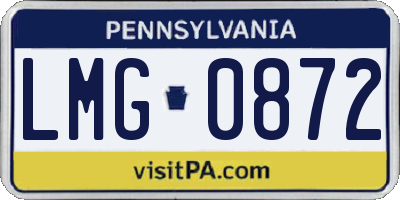 PA license plate LMG0872