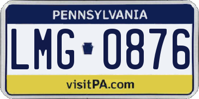 PA license plate LMG0876