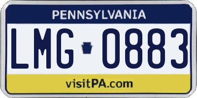 PA license plate LMG0883