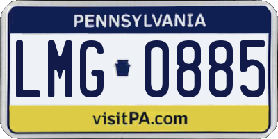 PA license plate LMG0885