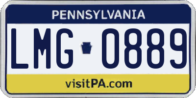 PA license plate LMG0889