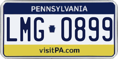 PA license plate LMG0899