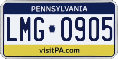 PA license plate LMG0905
