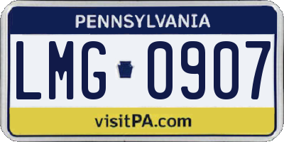 PA license plate LMG0907