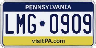 PA license plate LMG0909