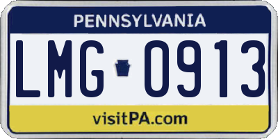 PA license plate LMG0913
