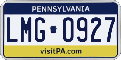 PA license plate LMG0927