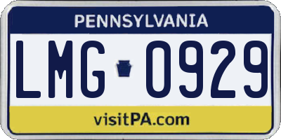 PA license plate LMG0929