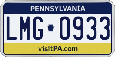 PA license plate LMG0933