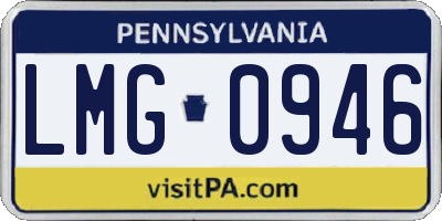 PA license plate LMG0946