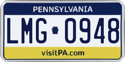 PA license plate LMG0948