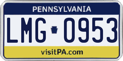 PA license plate LMG0953