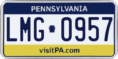 PA license plate LMG0957