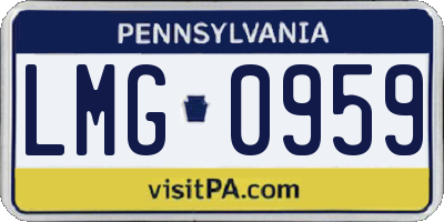PA license plate LMG0959