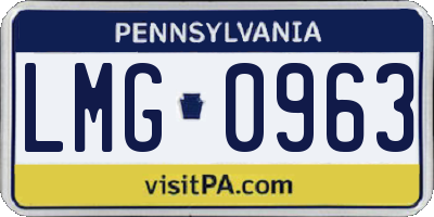 PA license plate LMG0963