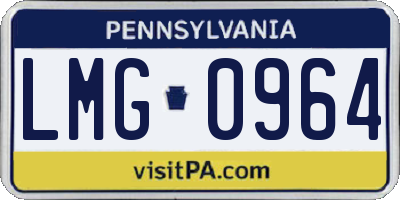 PA license plate LMG0964