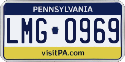 PA license plate LMG0969
