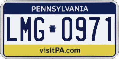 PA license plate LMG0971