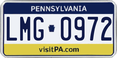 PA license plate LMG0972