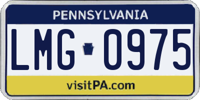 PA license plate LMG0975