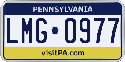 PA license plate LMG0977