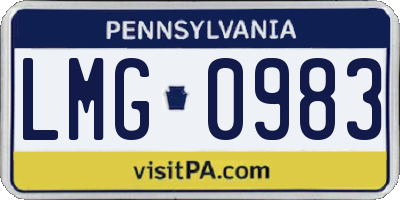 PA license plate LMG0983